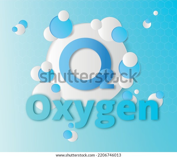 Oxygen Molecule On Blue Backgroundo2 Concept Stock Vector (Royalty Free ...