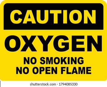 Oxygen No Smoking No Open Flame Sign 2