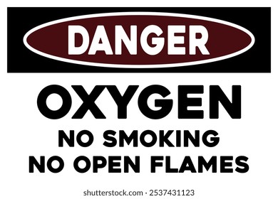 Oxigênio não fumar sem chama aberta sinal de aviso etiqueta de segurança