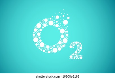 Oxygen O2 bubble logo design. Oxygen icon vector illustration. - Shutterstock ID 1980068198