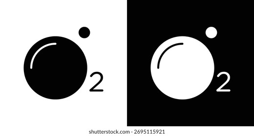 Oxygen O2 icon concept. silhouette icon.
