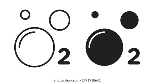 Oxygen O2 icon. concept solid and line style in black. EPS 10