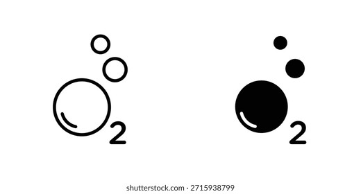 Oxygen O2 icon design collection. Vector sign and symbol for UI designs