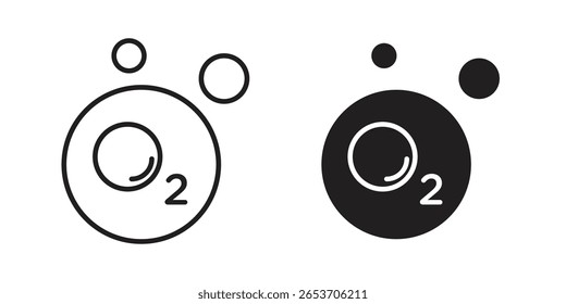 Oxygen O2 icon design element. Editable stroke. Vector