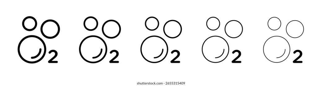 El icono de oxígeno O2 llenó el concepto de signo plano para el Diseño web.