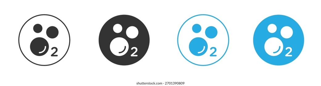 Oxygen O2 icon. Graphic icon design template