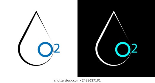 Oxygen O2 icon illustration design.