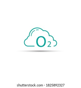 Oxygen, O2,  icon logo vector illustration. 