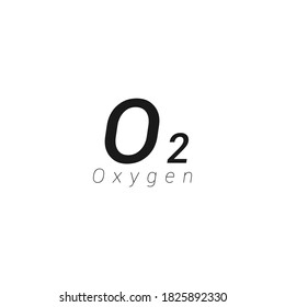 Oxygen, O2,  icon logo vector illustration. 