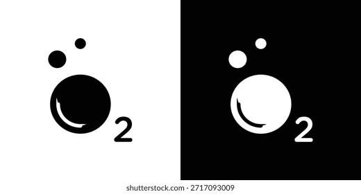Oxígeno O2 icono conjunto Vector Diseño para el concepto móvil y el Diseño web.