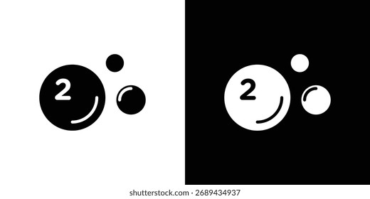 Ícone de oxigênio O2 ilustração simples em design plano