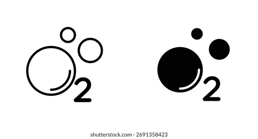 Icono de oxígeno O2 Ilustración vectorial simple para gráficos y Diseños web.