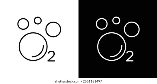 Oxygen O2 icon. Stroke pictogram. Vector illustration. Vector sign for mobile app and websites.
