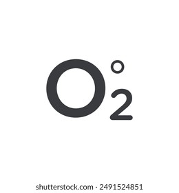 Oxygen O2 icon symbol design collection