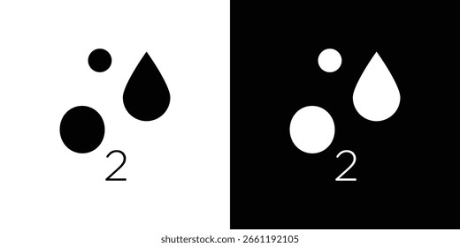 Oxygen O2 icon symbol. Simple, flat design for web and mobile app