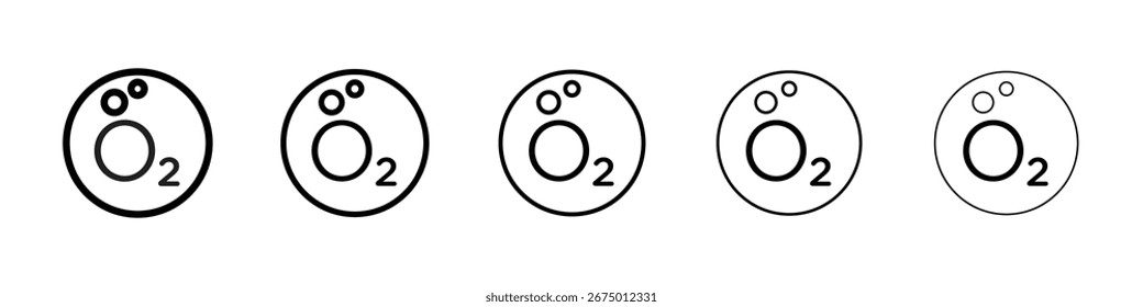 Ilustración de Arte vectorial de icono de oxígeno O2