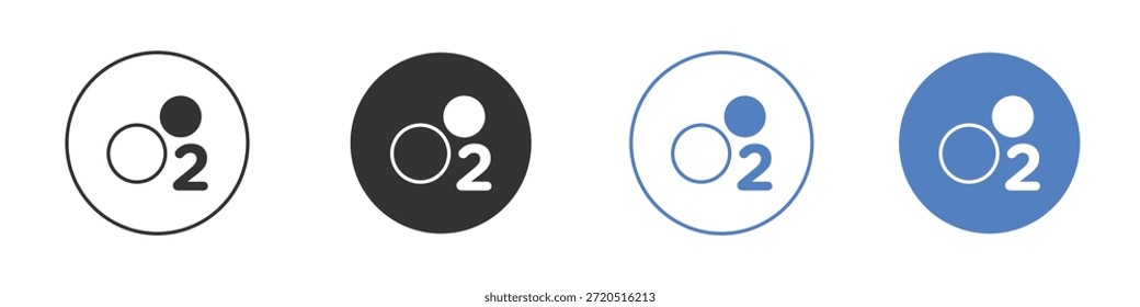 Oxígeno O2 icono Vector Clip ilustración de arte colección