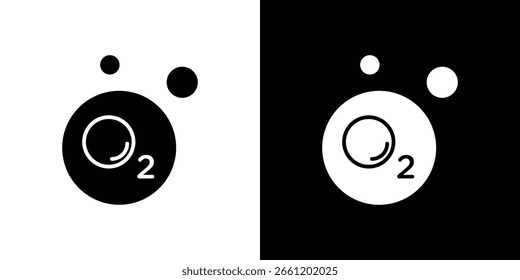 Oxígeno O2 icono Clipart de Vector Ilustraciones en estilo plano