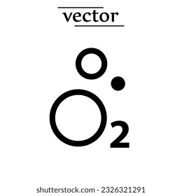 Oxygen O2 Icon, vector design flat illustration on white background..eps