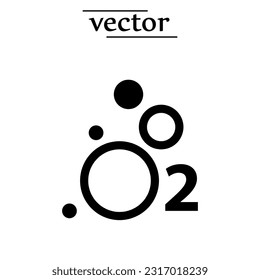 Icono de oxígeno O2, ilustración vectorial diseño plano sobre fondo blanco..eps