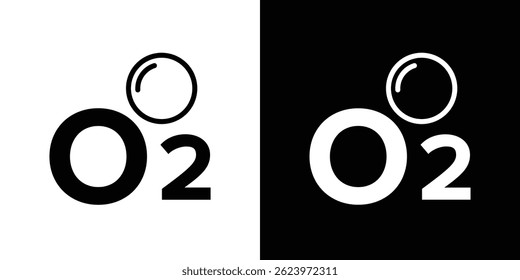 Oxygen O2 icon vector, illustration logo template in trendy style
