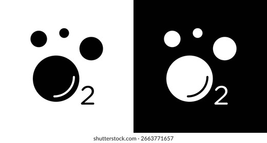 Oxygen O2 ícone ilustração vetor - Coleção de ícones de vetor estilo preto de alta qualidade