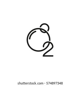 Oxygen O2 Icon, vector illustration.