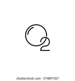 Oxygen O2 Icon, vector illustration.