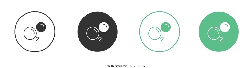 Oxygen O2 ícone vetor, Símbolo, ilustrações do logotipo