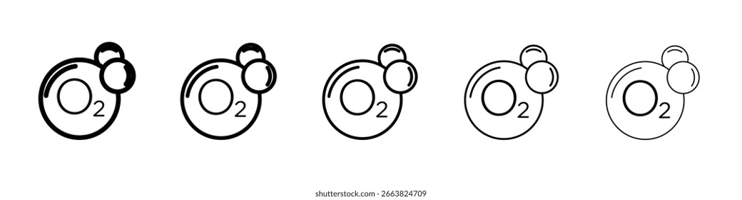 Icono de oxígeno O2 en estilo Web. Ilustración vectorial. Eps10