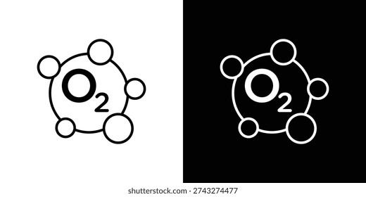 Oxygen O2 icon website stock illustration. stroke symbols