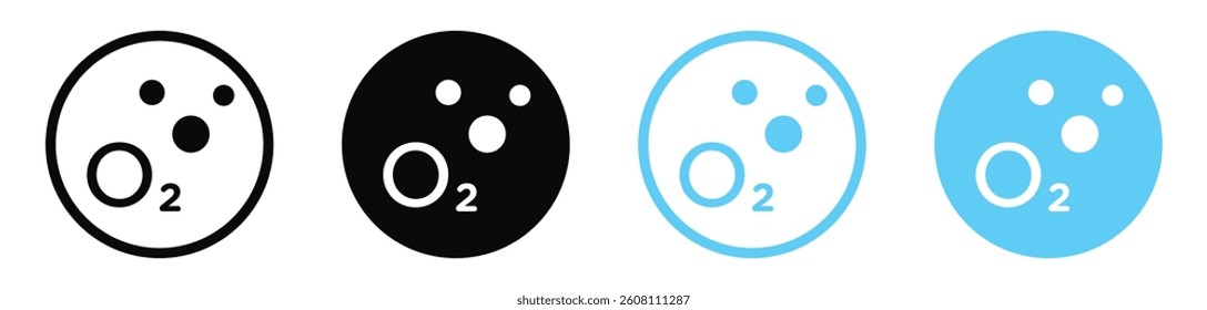 Oxygen O2 icons design. vector icons for ui designs