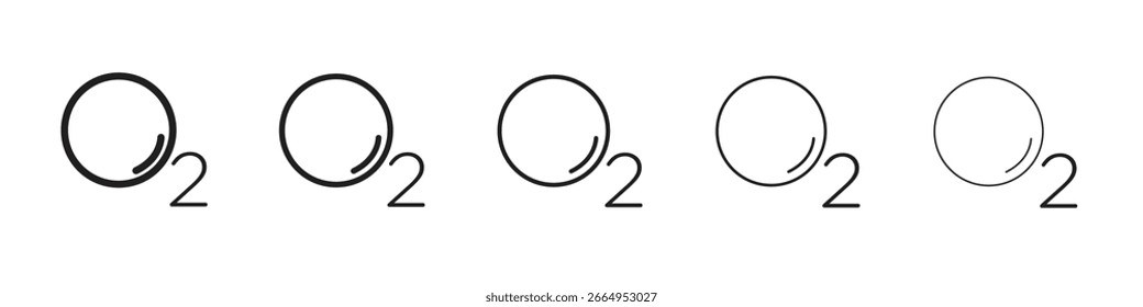 Iconos de oxígeno O2. diseños de iconos de Vector simples y modernos