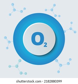 Oxygen O2 Molecule Icon Formula. Vector