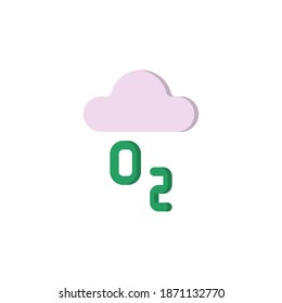 Oxygen O2 in Nature Cloud Flat Icon, Logo, and illustration Vector
