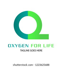 Oxygen  (o2) simple logo template vector eps 10, Oxygen logo concept lettering