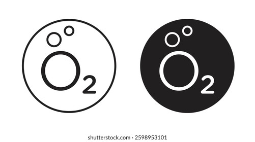 Oxygen O2 vector line icon illustration collection.