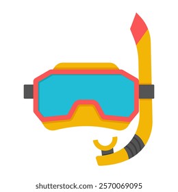 Oxygen pipe with goggles, icon of snorkeling mask