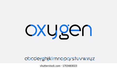 OXYGEN, PLAYFUL MODERN FONT VECTOR ALPHABET SET