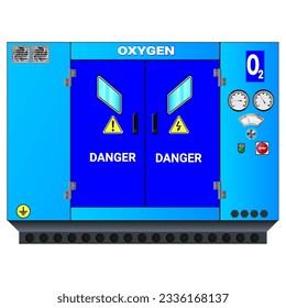 Oxygen production station. Vector graphics