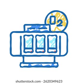 oxygen saturation chamber doodle icon sketch vector. oxygen saturation chamber sign. isolated symbol illustration