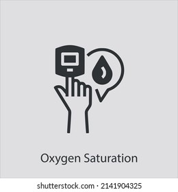 icono del vector de saturación de oxígeno.Icono del vector de saturación de oxígeno.Ilustración editable.Signo de estilo lineal para uso de aplicaciones web y móviles,logotipo.Ilustración de símbolo.Gráficos vectoriales de píxeles - Vector 