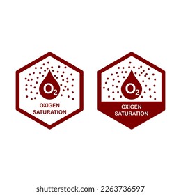 Insignia vectorial del logotipo de saturación de oxígeno.