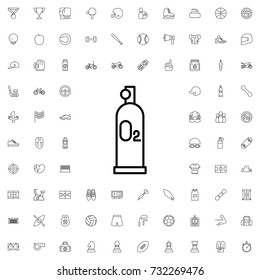 Oxygen scuba icon. set of outline sport icons.