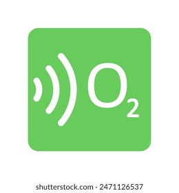 Pictograma del sensor de oxígeno. Imagen Clipart aislada sobre fondo blanco