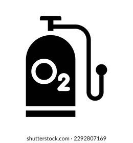 oxygen solid icon illustration vector graphic
