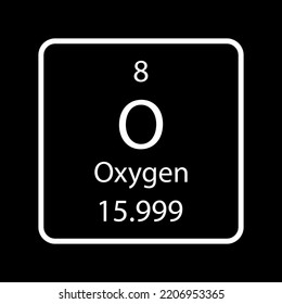 Oxygen Symbol. Chemical Element Of The Periodic Table. Vector Illustration.