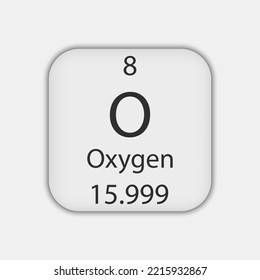 Oxygen Symbol. Chemical Element Of The Periodic Table. Vector Illustration.