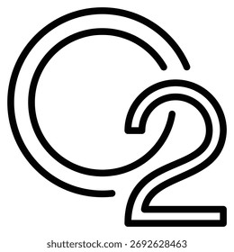 Oxygen Symbol Icon Line Vector Illustration