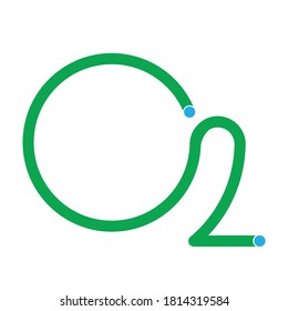 Símbolo de oxígeno vector del logotipo. Icono de O2 .